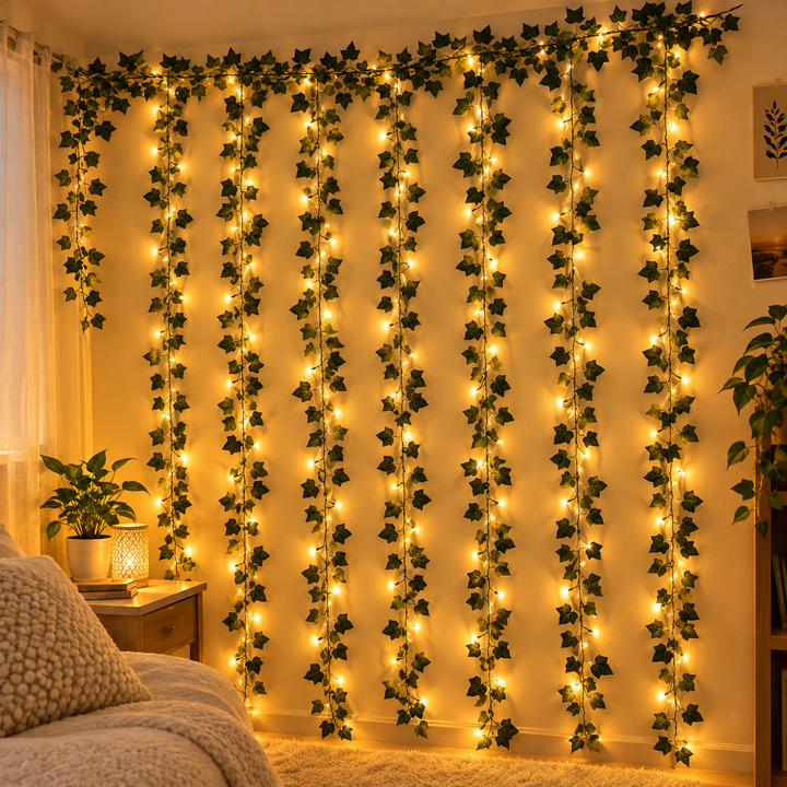 Aesthetic Room Decor Backdrop Fairy Lights for Bedroom Artificial Vines