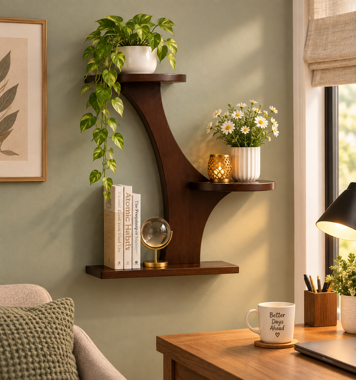 Wall Decor & Hanging Wooden Stylish Wall Shelves.