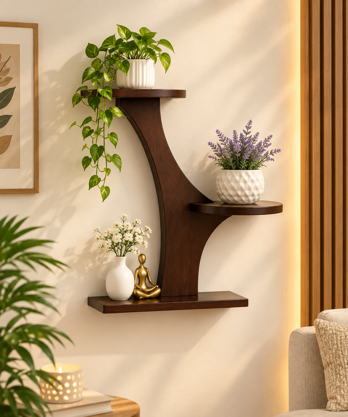 Wall Decor & Hanging Wooden Stylish Wall Shelves.